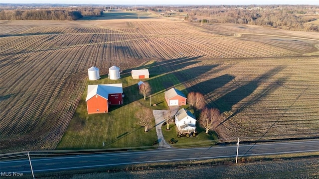 bird's eye view with a rural view