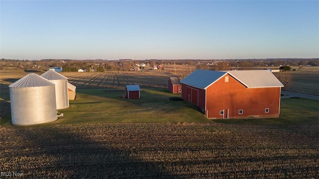 aerial view with a rural view