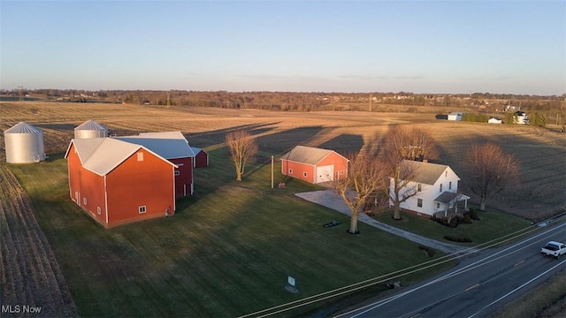 bird's eye view featuring a rural view