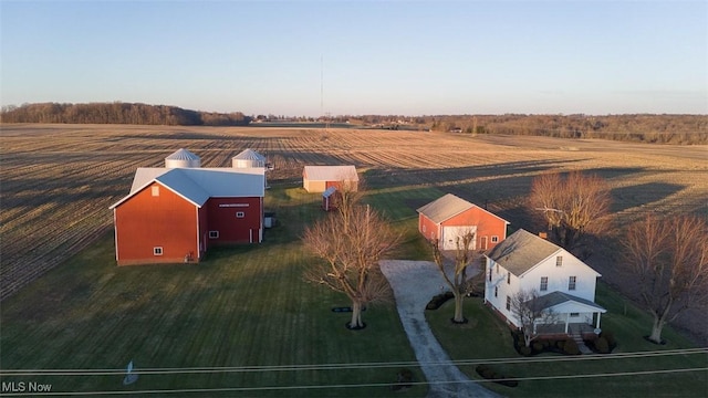 aerial view featuring a rural view