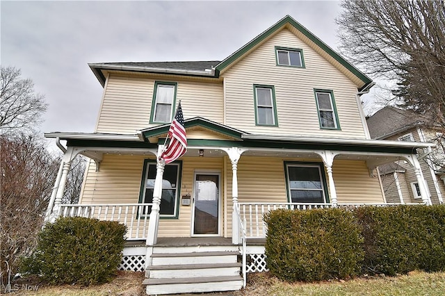 view of front of house with covered porch