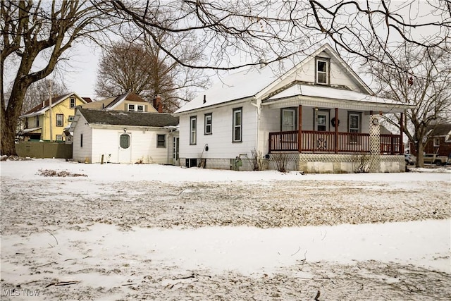 bungalow-style home with covered porch