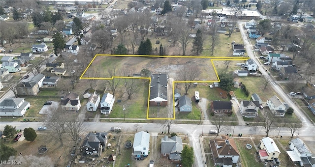 bird's eye view featuring a residential view