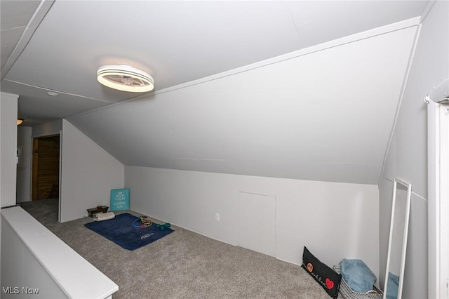 additional living space with carpet floors and lofted ceiling