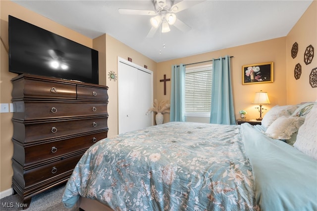 28628 Aspen Dr, North Olmsted, OH 44070 - carpeted bedroom featuring a closet and a ceiling fan