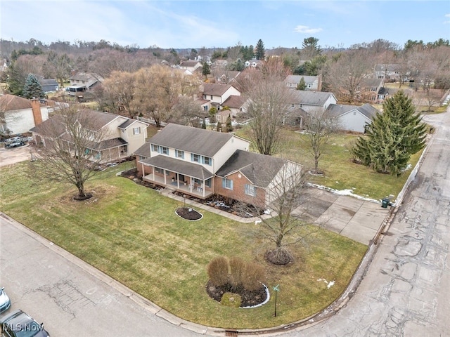 drone / aerial view featuring a residential view