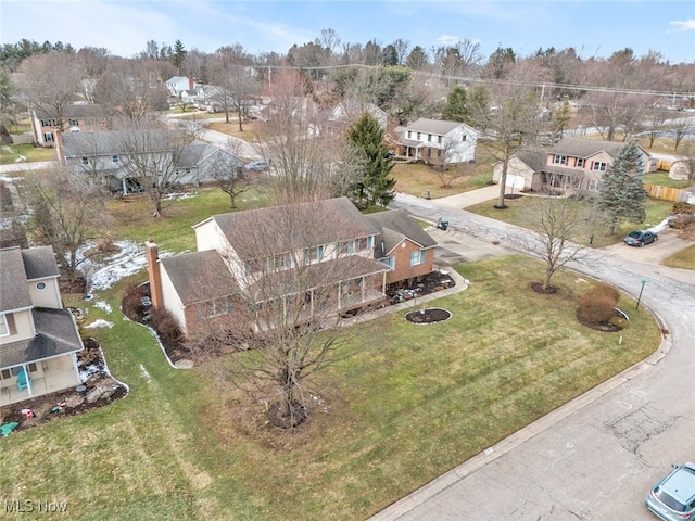 birds eye view of property featuring a residential view