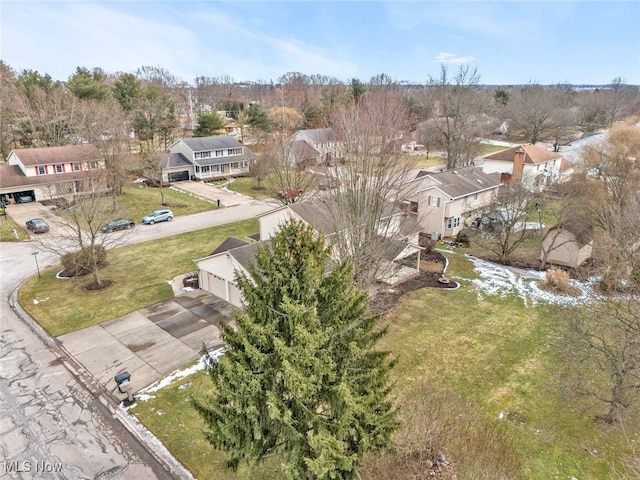 aerial view with a residential view