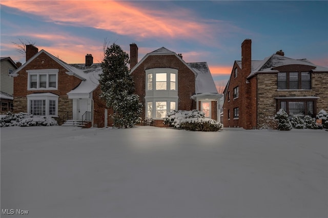 view of front of property with brick siding