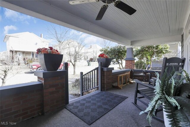 1304 Foster Ave, Cambridge, OH 43725 - view of patio / terrace with ceiling fan