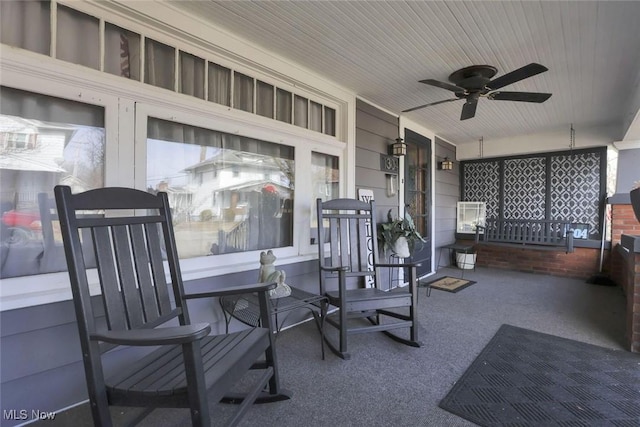 1304 Foster Ave, Cambridge, OH 43725 - view of patio with a porch and ceiling fan