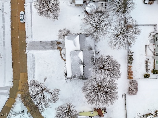 view of snowy aerial view