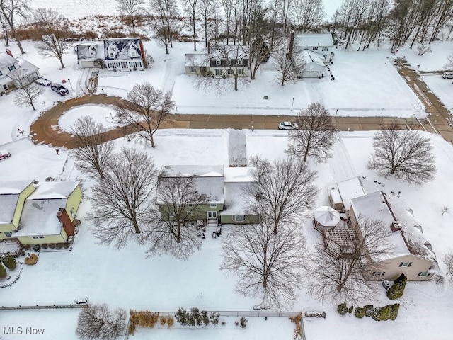 view of snowy aerial view