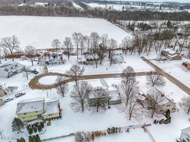 view of snowy aerial view