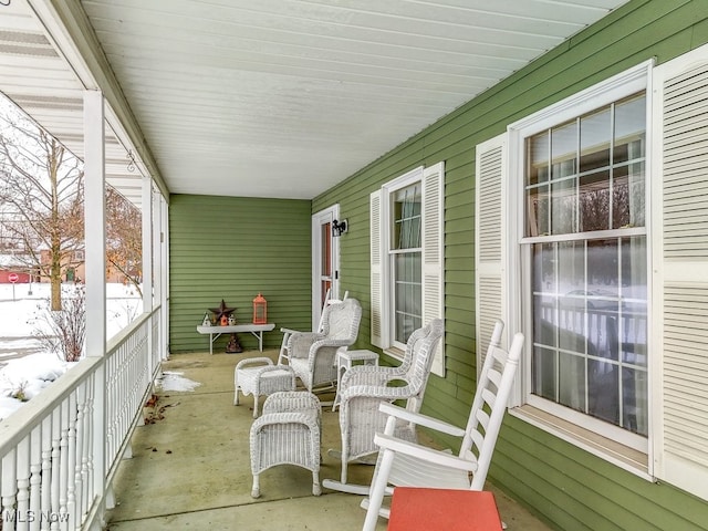 exterior space featuring covered porch