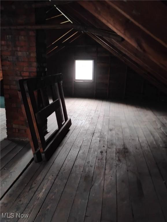 view of unfinished attic