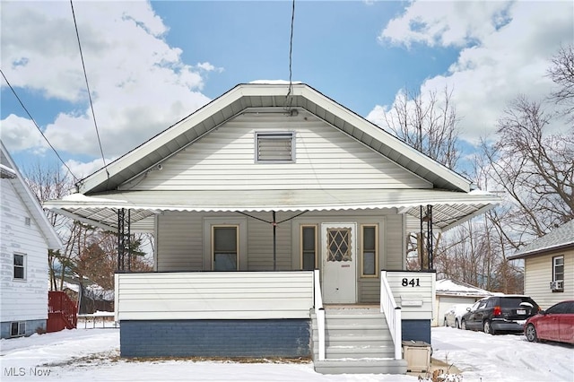 bungalow featuring a porch