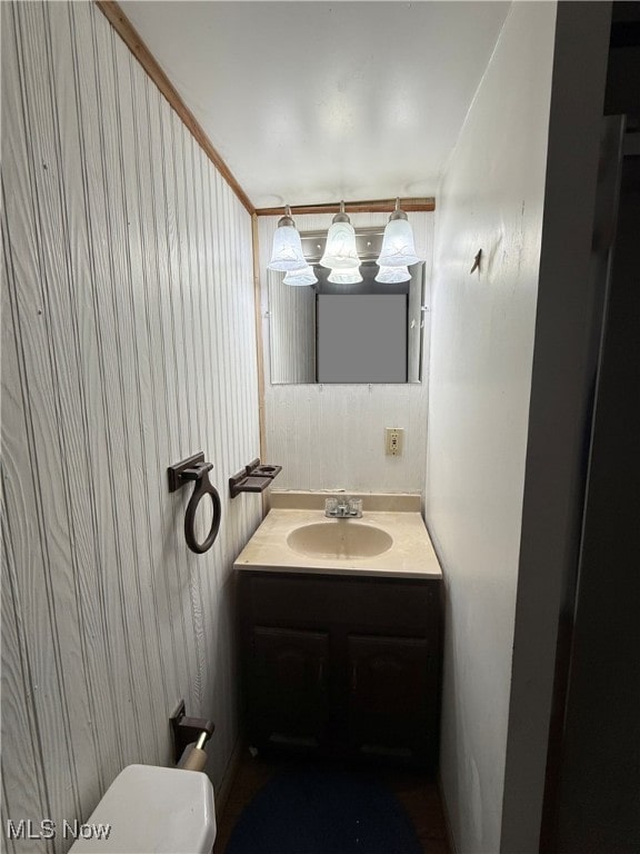 bathroom with toilet and vanity