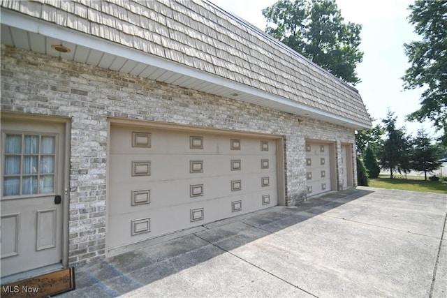 view of garage