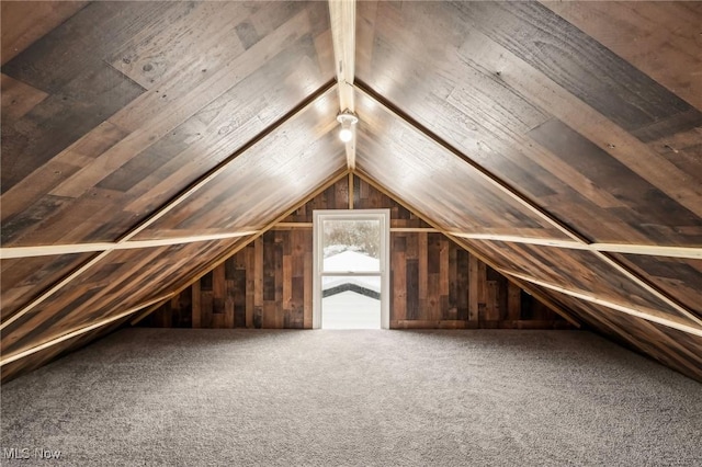 view of unfinished attic