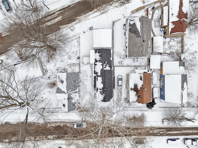 view of snowy aerial view