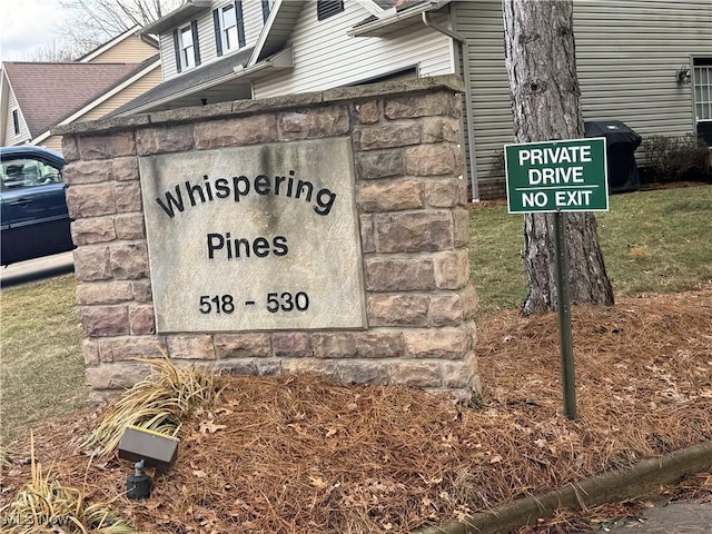 view of community sign