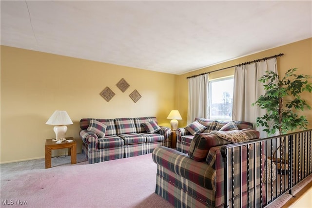 view of carpeted living area