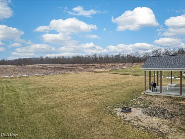 view of yard with a patio area and a rural view