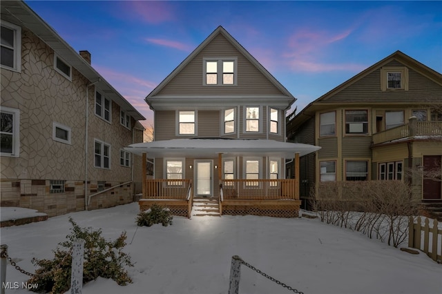 view of front of home featuring covered porch