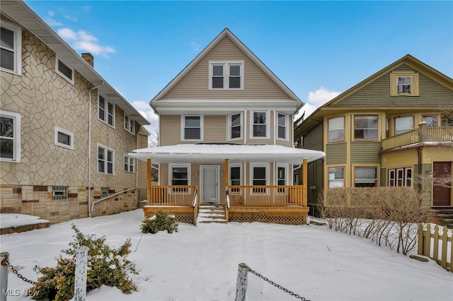 traditional style home with a porch