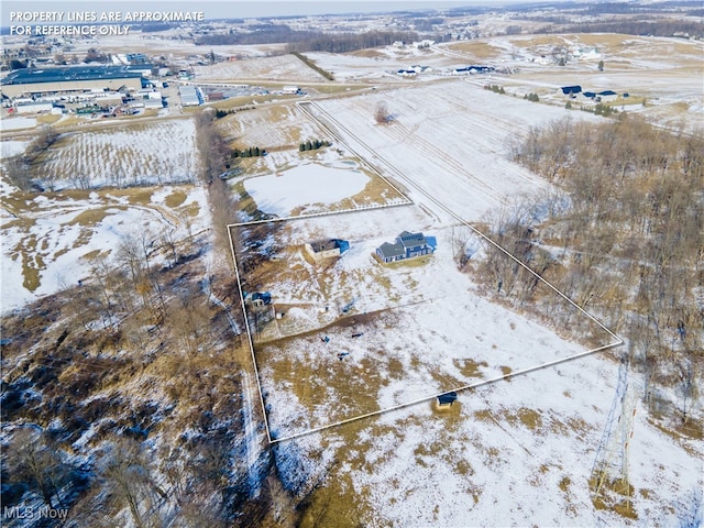 view of snowy aerial view