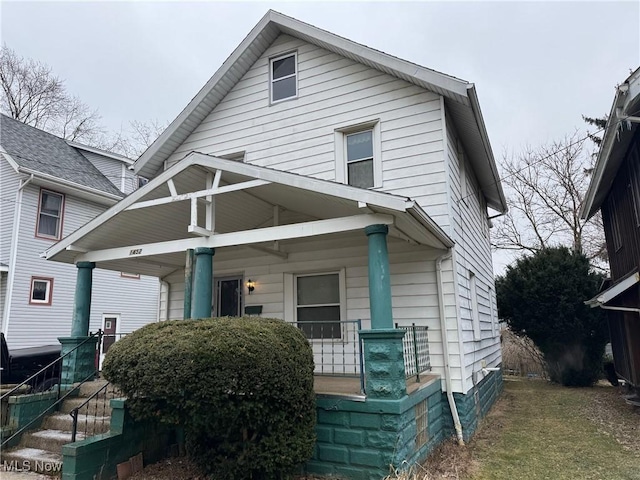 view of front of property with a porch