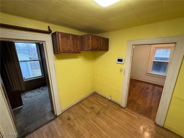 interior space with plenty of natural light, light wood-style flooring, and baseboards