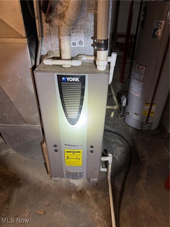 utilities featuring heating unit and water heater