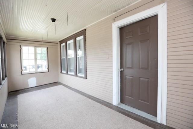 interior space with covered porch