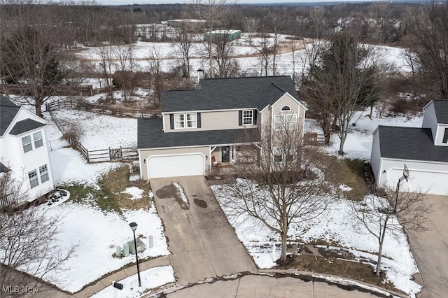 view of snowy aerial view