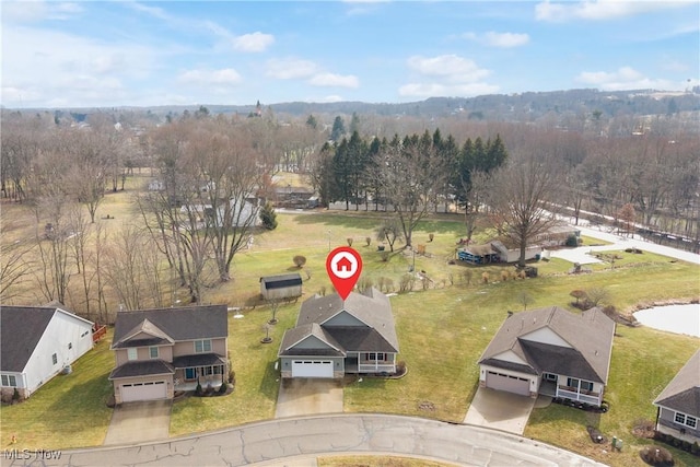 birds eye view of property featuring a residential view