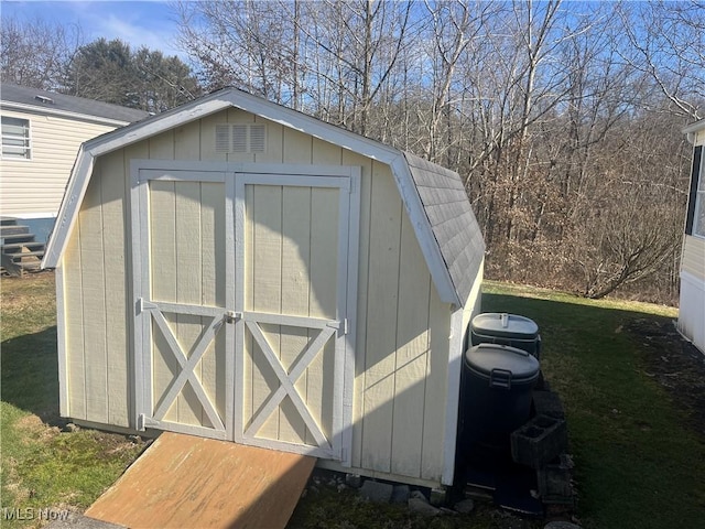 view of shed