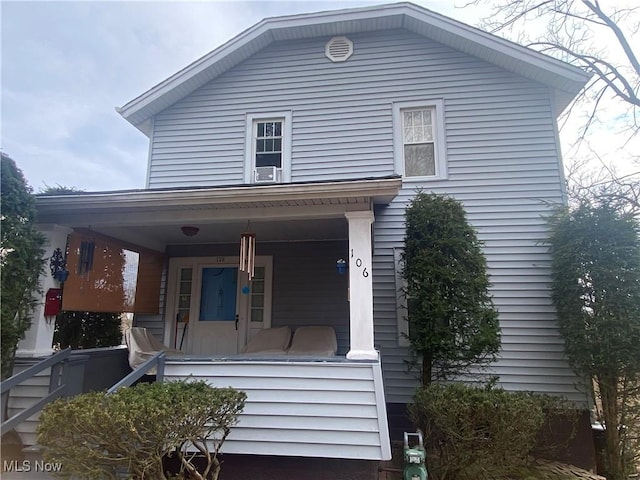 view of front of property featuring a porch