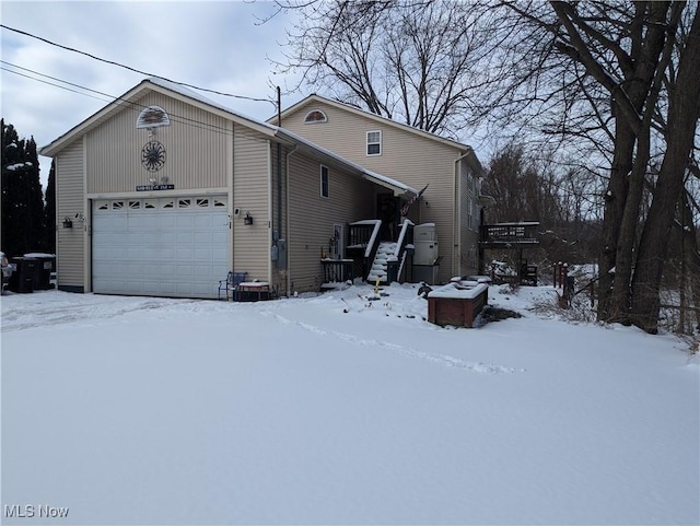 exterior space featuring a garage