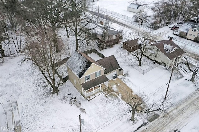 view of snowy aerial view