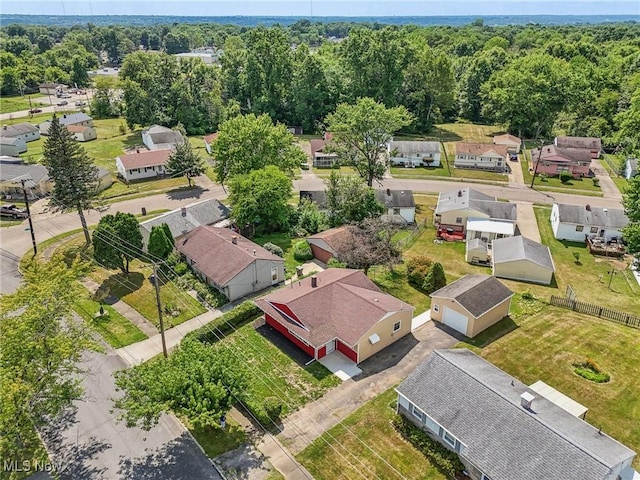 bird's eye view with a residential view