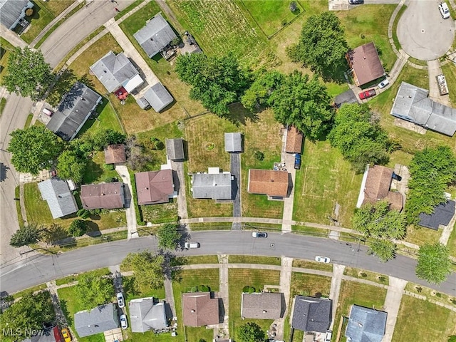 drone / aerial view with a residential view