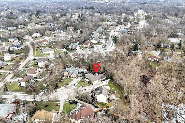 aerial view featuring a residential view