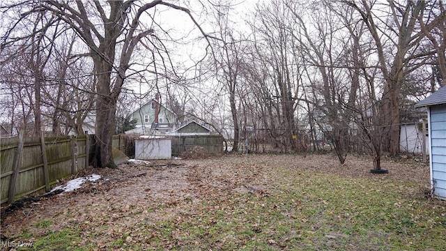 view of yard with fence