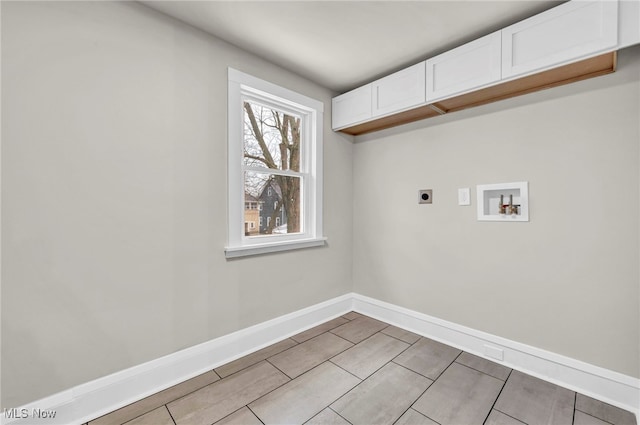 laundry room with baseboards, washer hookup, and hookup for an electric dryer