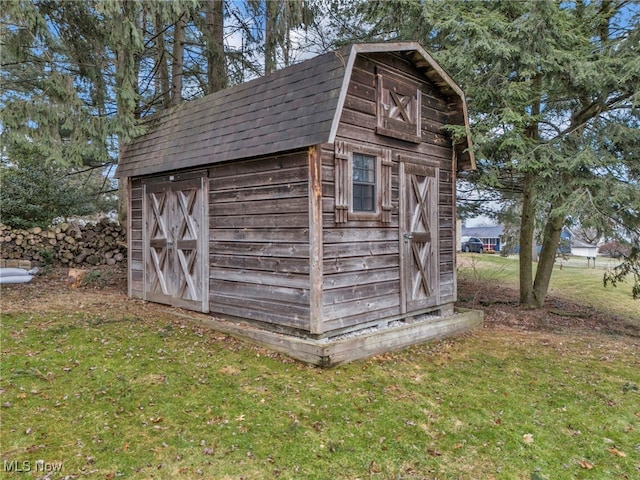 view of shed