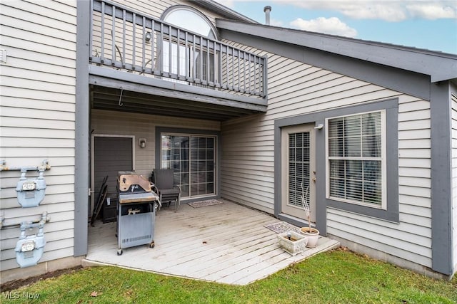 225 N Bayshore Dr Unit 3, Columbiana, OH 44408 - wooden terrace with grilling area