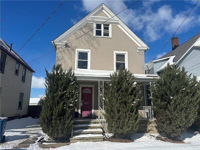 view of front of home with covered porch