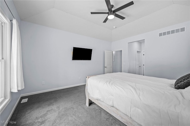 10565 Valley View Rd, Sagamore Hills, OH 44067 - bedroom featuring lofted ceiling, carpet, baseboards, and a ceiling fan